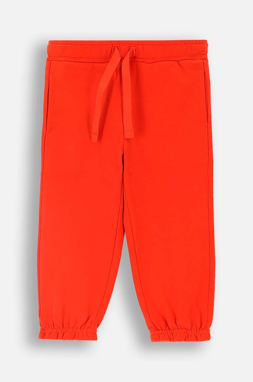 Дитячі бавовняні штани Coccodrillo колір червоний однотонні CUTE GIRL NEWBORN Дитячі бавовняні штани Coccodrillo колір червоний однотонні CUTE GIRL NEWBORN