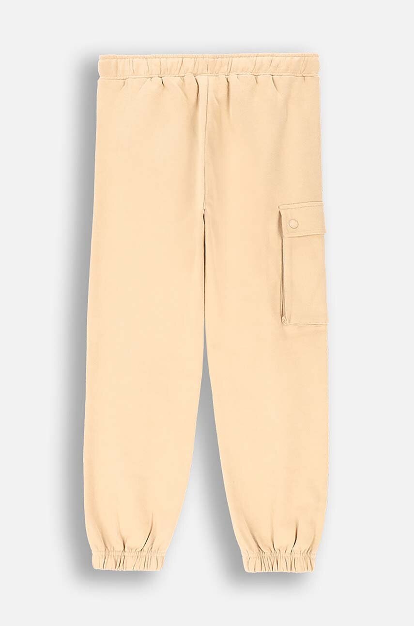 Детские хлопковые брюки Coccodrillo цвет бежевый однотонные RODEO GIRL JUNIOR