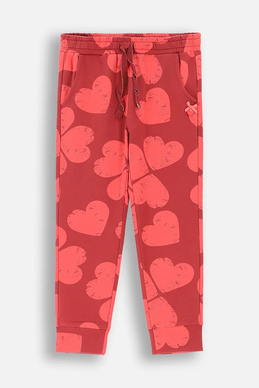 Coccodrillo pantaloni de trening pentru copii culoarea bordo, modelator, HEARTS GIRL KIDS Coccodrillo pantaloni de trening pentru copii culoarea bordo, modelator, HEARTS GIRL KIDS
