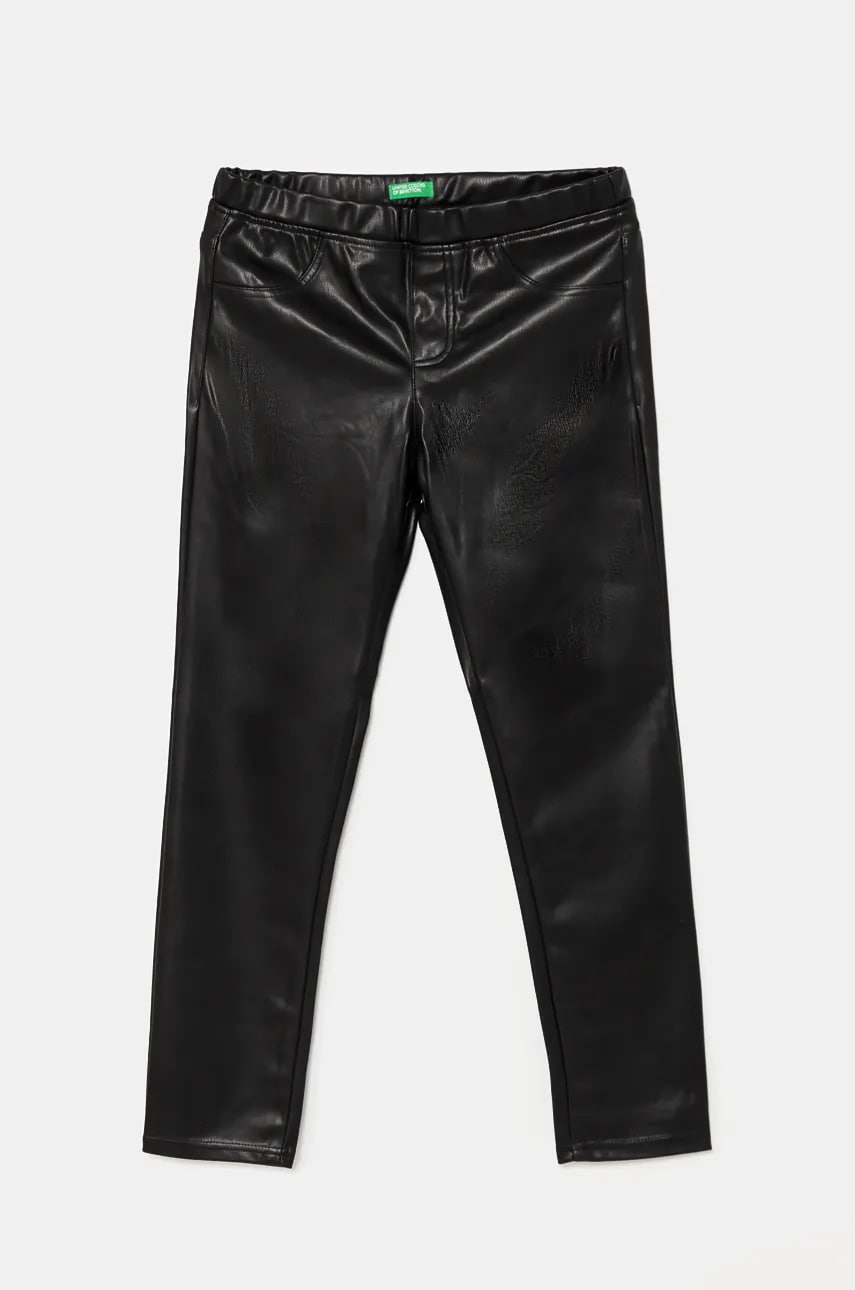 United Colors of Benetton pantaloni copii culoarea negru, neted, 4X2VCE031