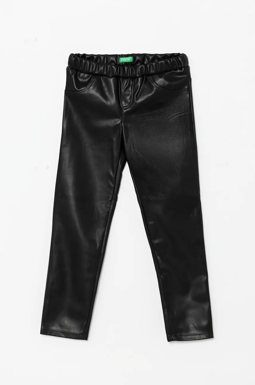 United Colors of Benetton pantaloni copii culoarea negru, neted, 4X2VGF01X United Colors of Benetton pantaloni copii culoarea negru, neted, 4X2VGF01X
