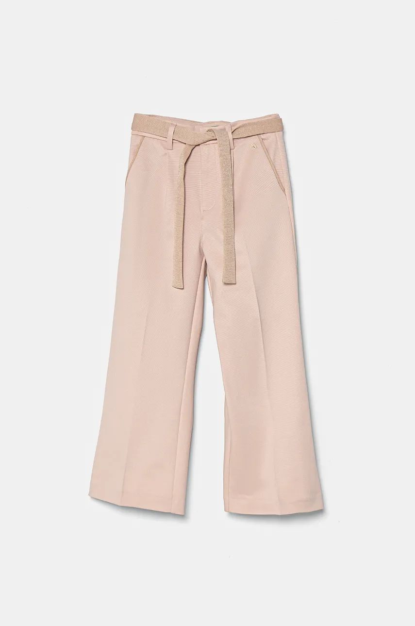 United Colors of Benetton pantaloni copii culoarea roz, neted, 461BCF042