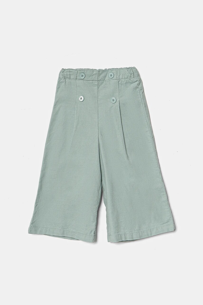 United Colors of Benetton pantaloni din catifea pentru copii culoarea verde, neted, 4O5GGF025