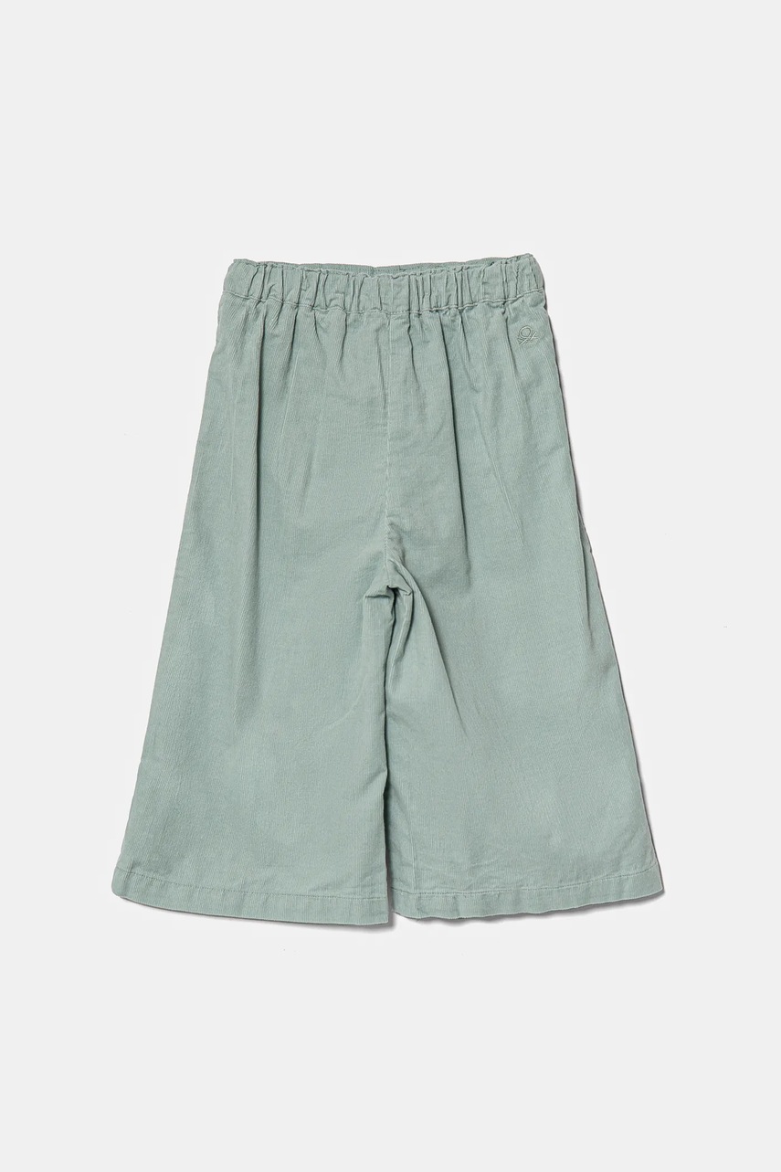 Детские вельветовые брюки United Colors of Benetton цвет зелёный однотонные 4O5GGF025 Детские вельветовые брюки United Colors of Benetton цвет зелёный однотонные 4O5GGF025