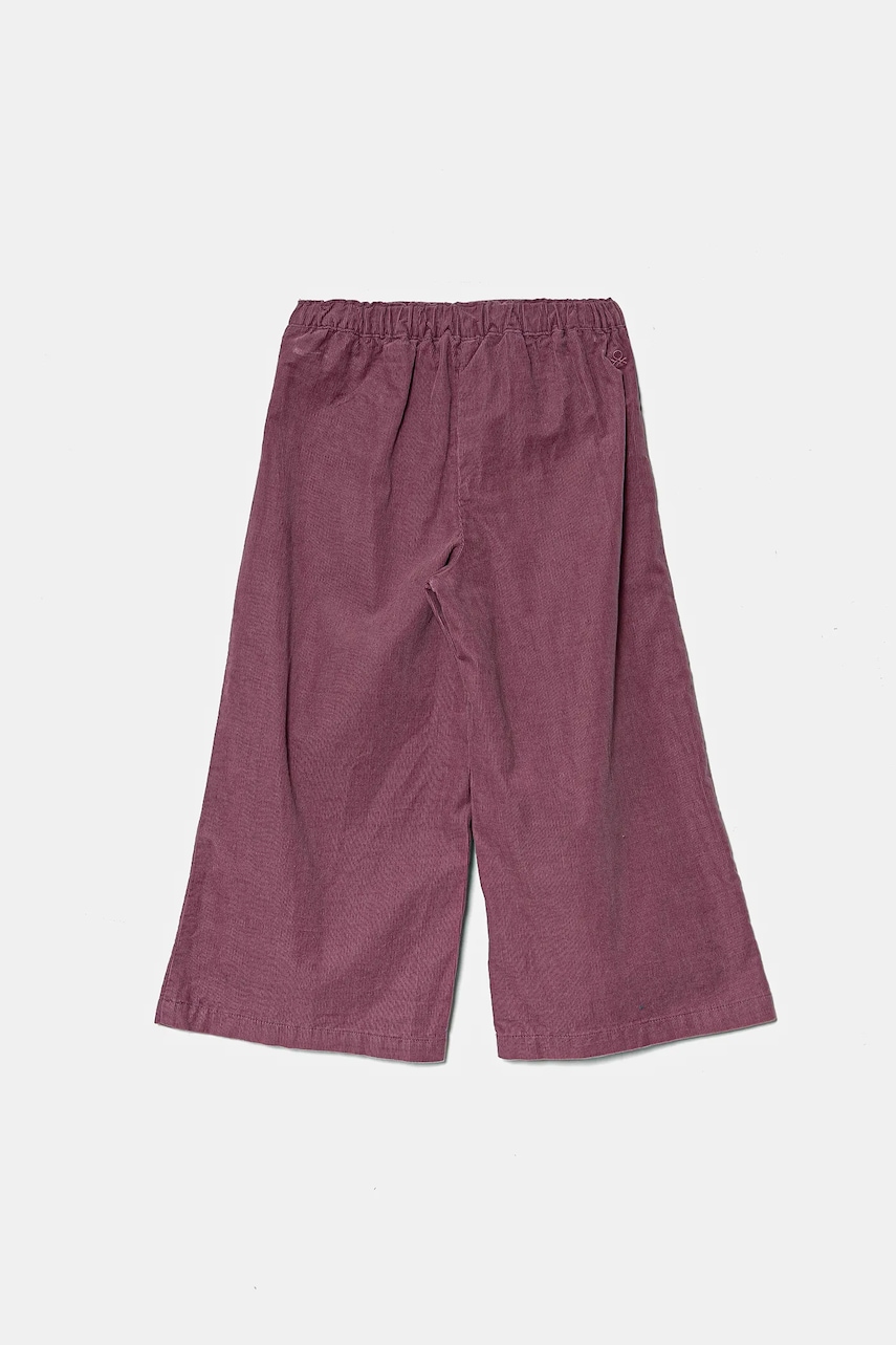 Детские вельветовые брюки United Colors of Benetton цвет фиолетовый однотонные 4O5GGF025 Детские вельветовые брюки United Colors of Benetton цвет фиолетовый однотонные 4O5GGF025