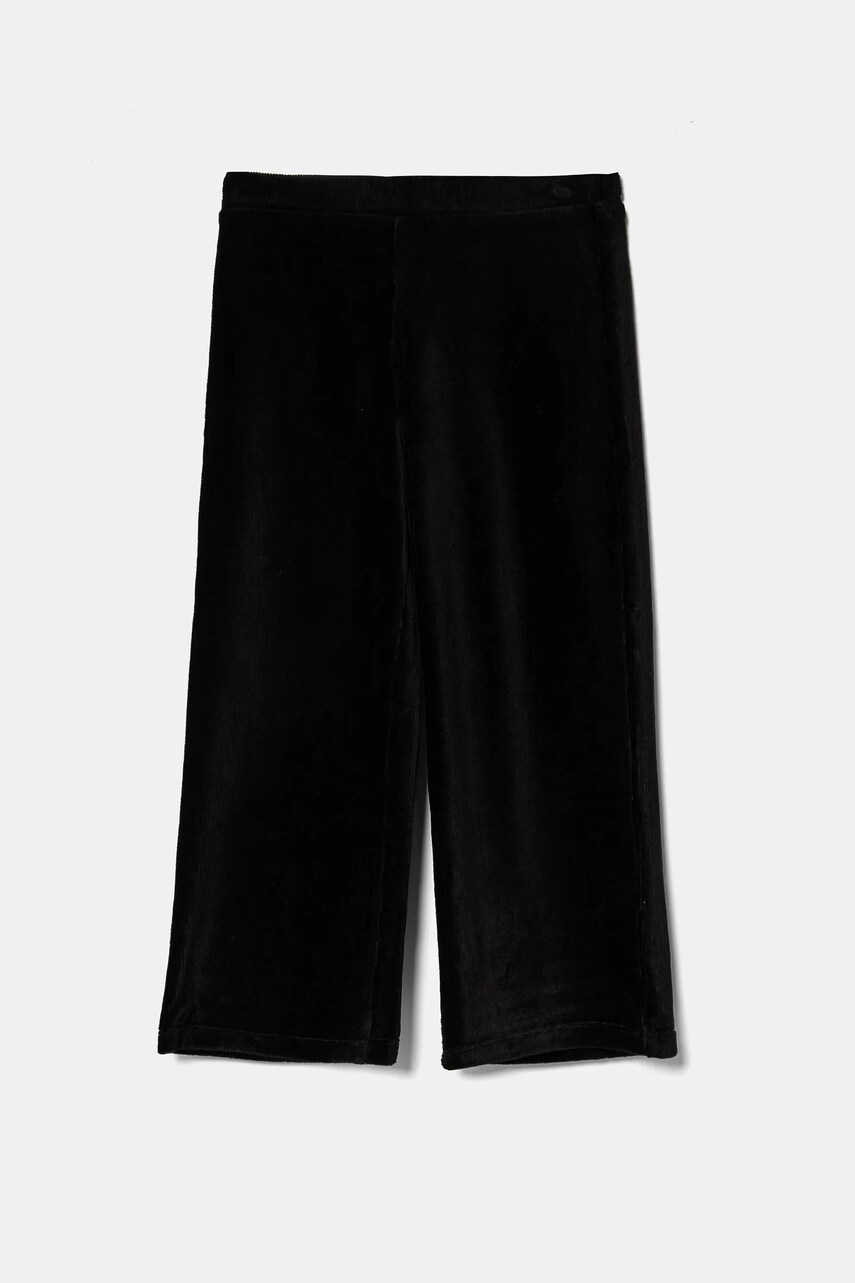 United Colors of Benetton pantaloni din catifea pentru copii culoarea negru, neted, 4DZBGF01E