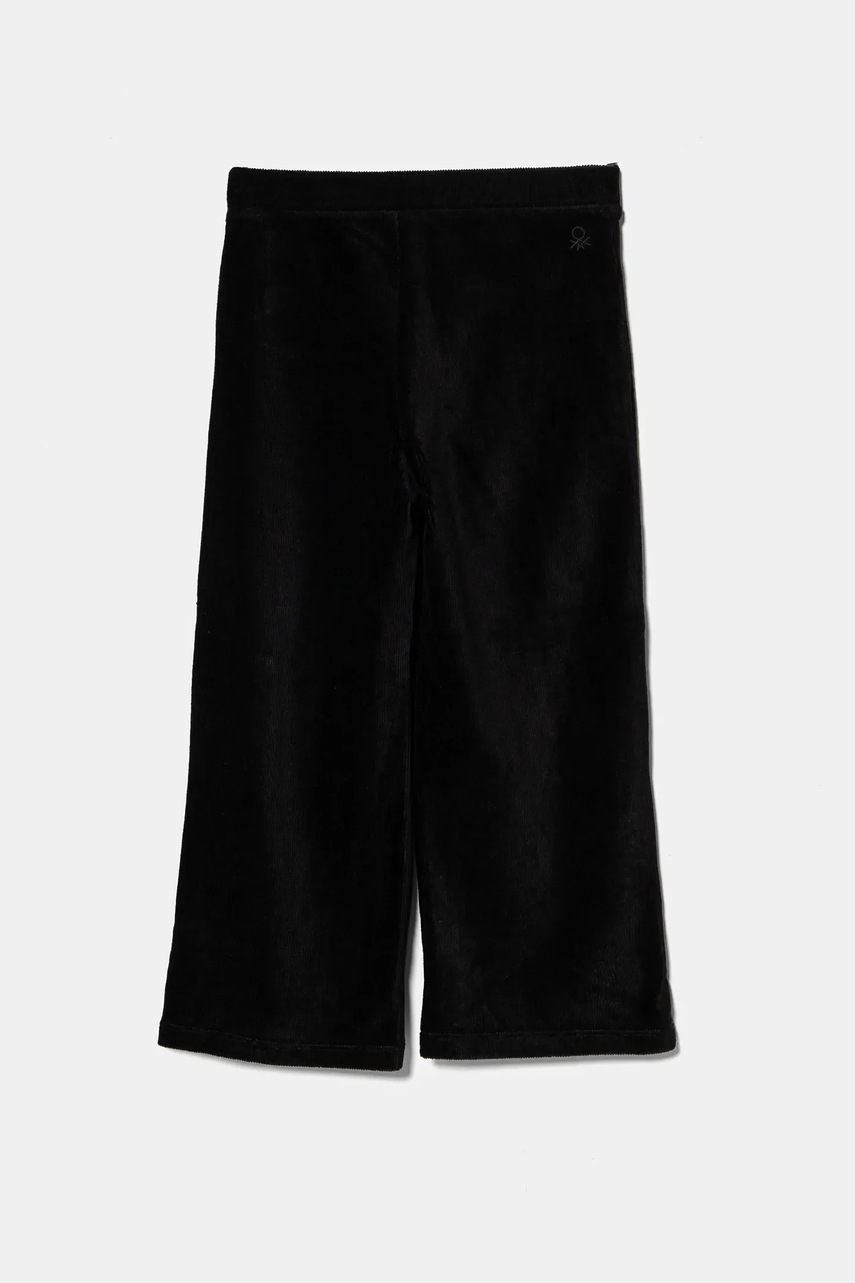 Дитячі вельветові штани United Colors of Benetton колір чорний однотонні 4DZBGF01E