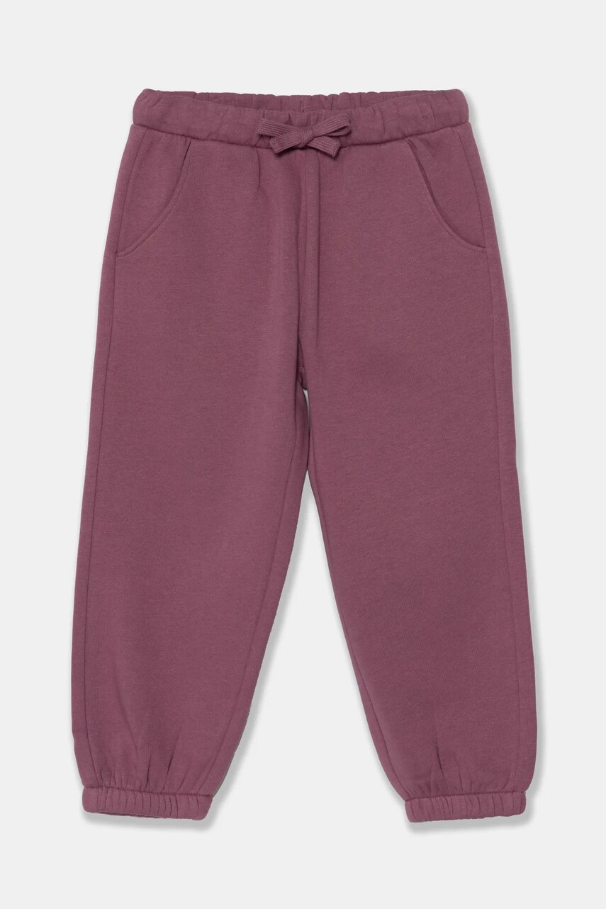 United Colors of Benetton pantaloni de trening pentru copii culoarea violet, neted, 39M2GF04F