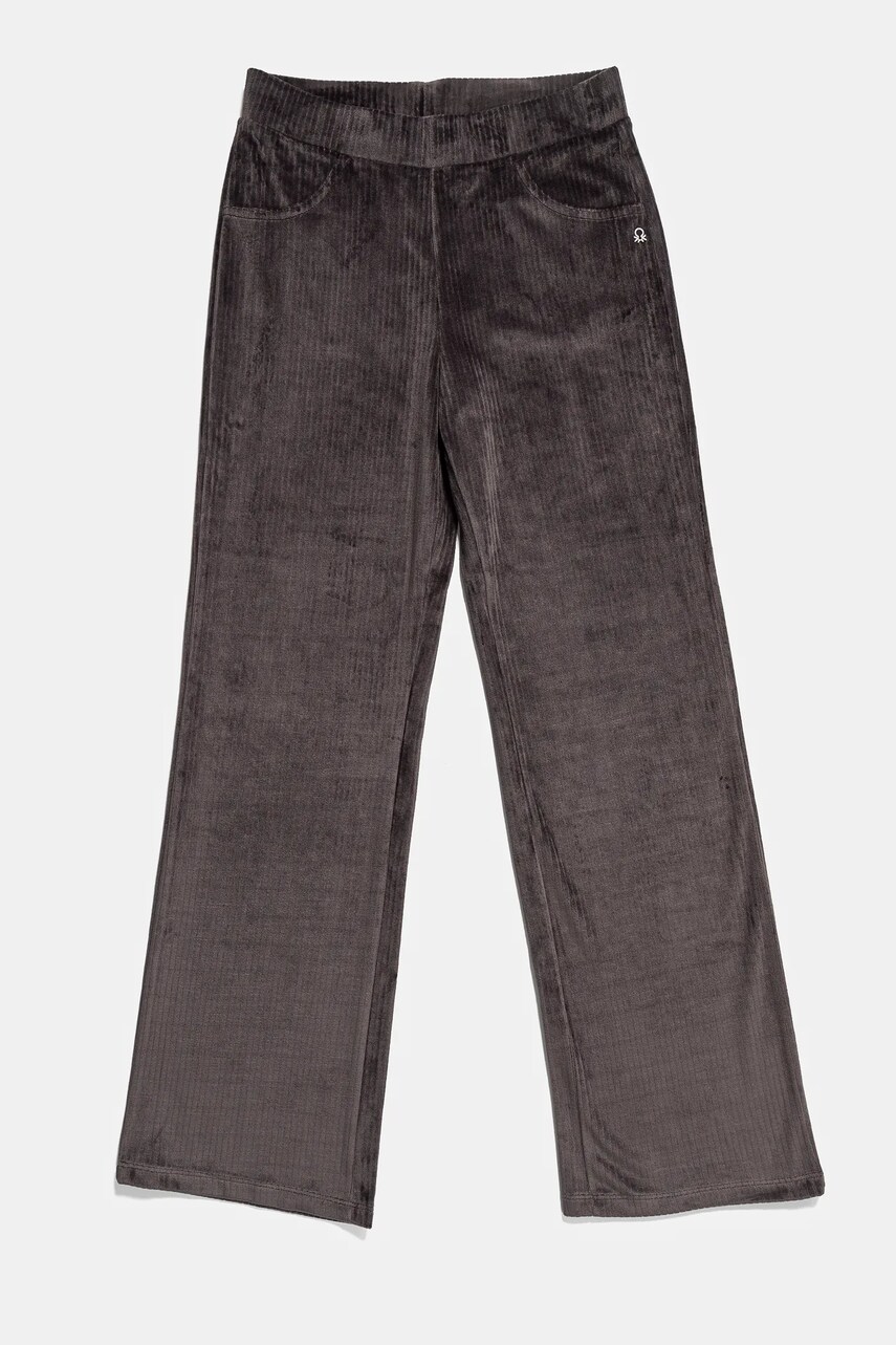 United Colors of Benetton pantaloni de catifea pentru copii culoarea gri, neted, 37JBCF05J