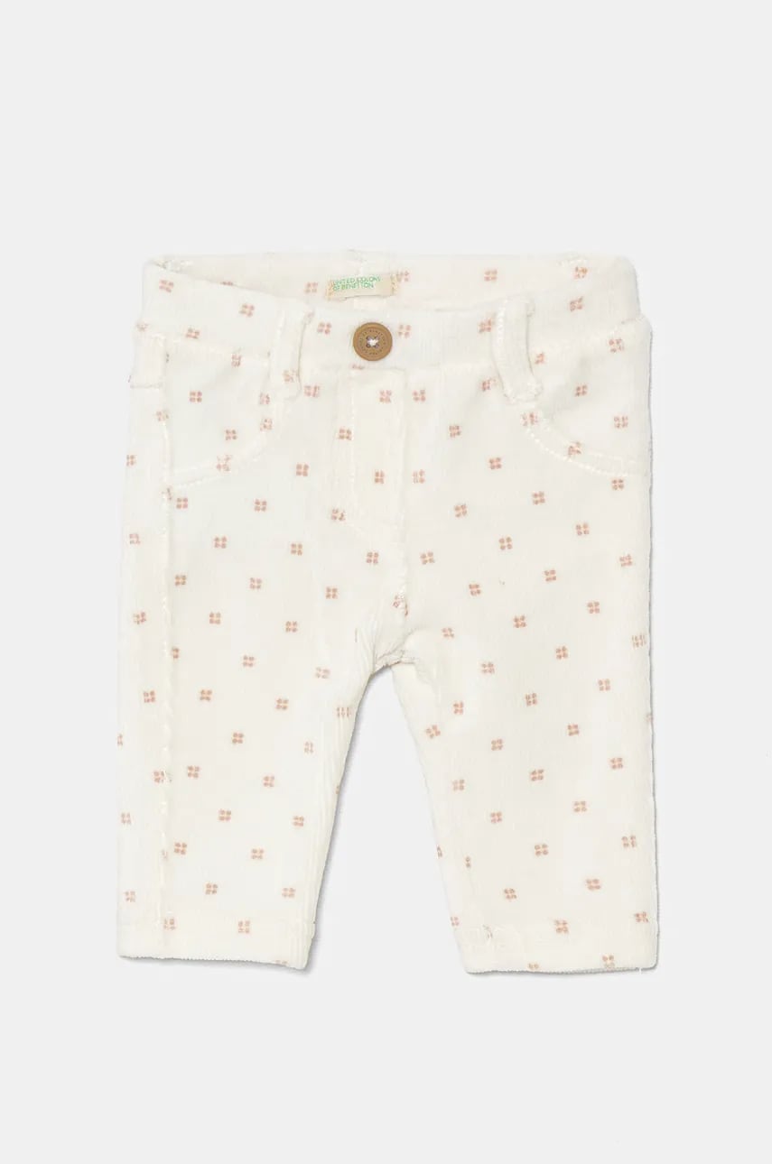 United Colors of Benetton pantaloni bebe culoarea bej, modelator, 4T4MAE005 United Colors of Benetton pantaloni bebe culoarea bej, modelator, 4T4MAE005