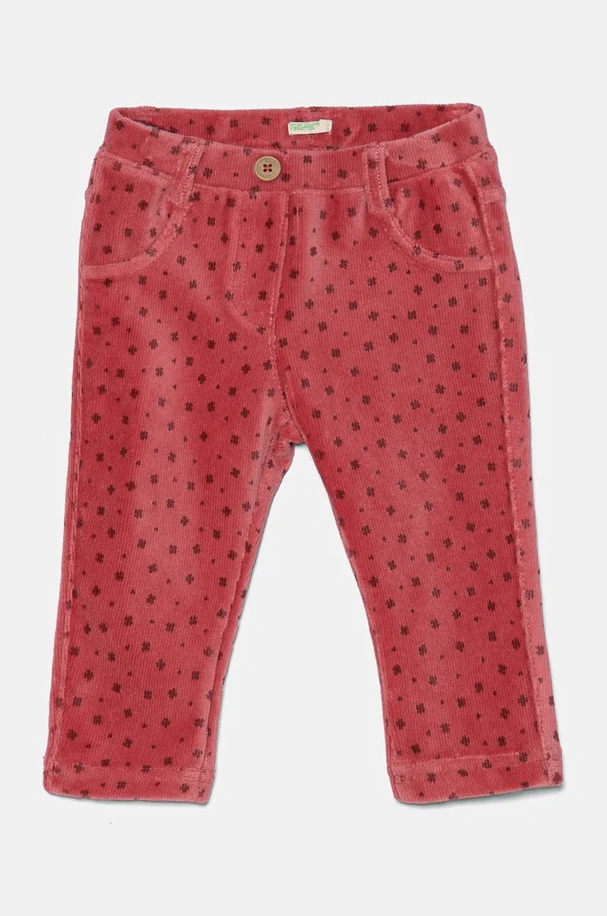 United Colors of Benetton pantaloni bebe culoarea roz, modelator, 4T4MAE005 United Colors of Benetton pantaloni bebe culoarea roz, modelator, 4T4MAE005