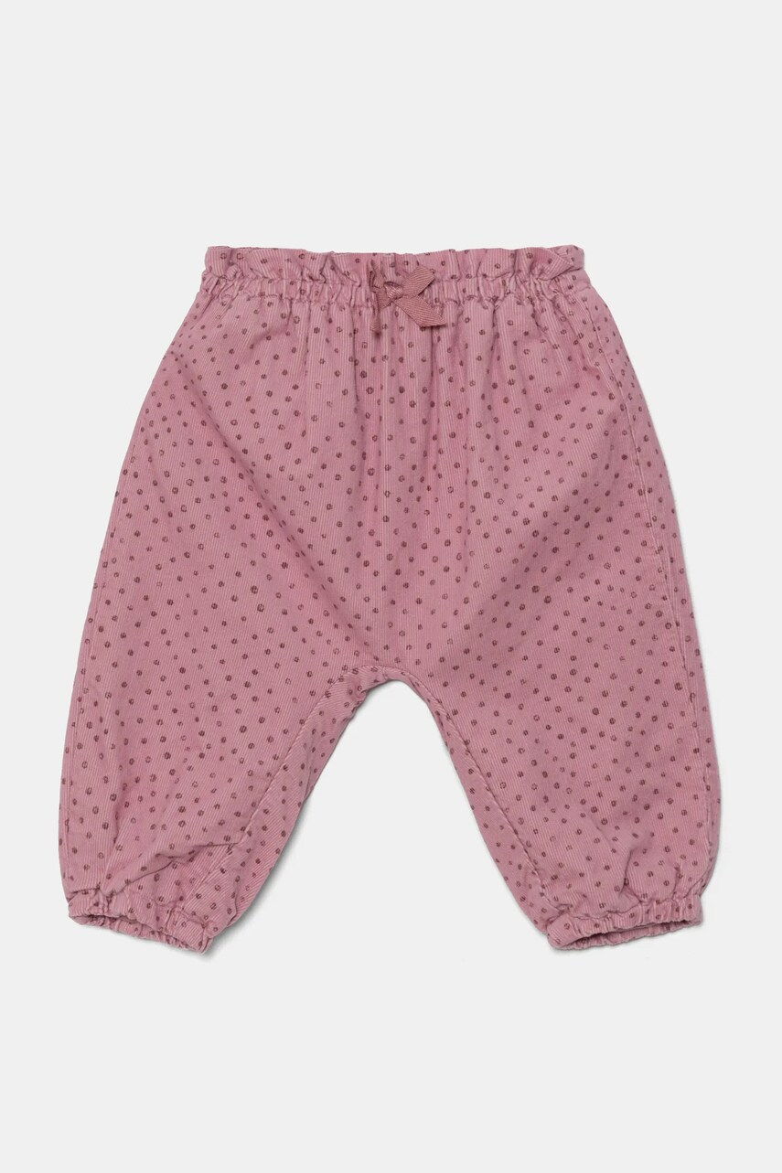 United Colors of Benetton pantaloni din bumbac pentru bebeluși culoarea roz, modelator, 40CYAF01D United Colors of Benetton pantaloni din bumbac pentru bebeluși culoarea roz, modelator, 40CYAF01D