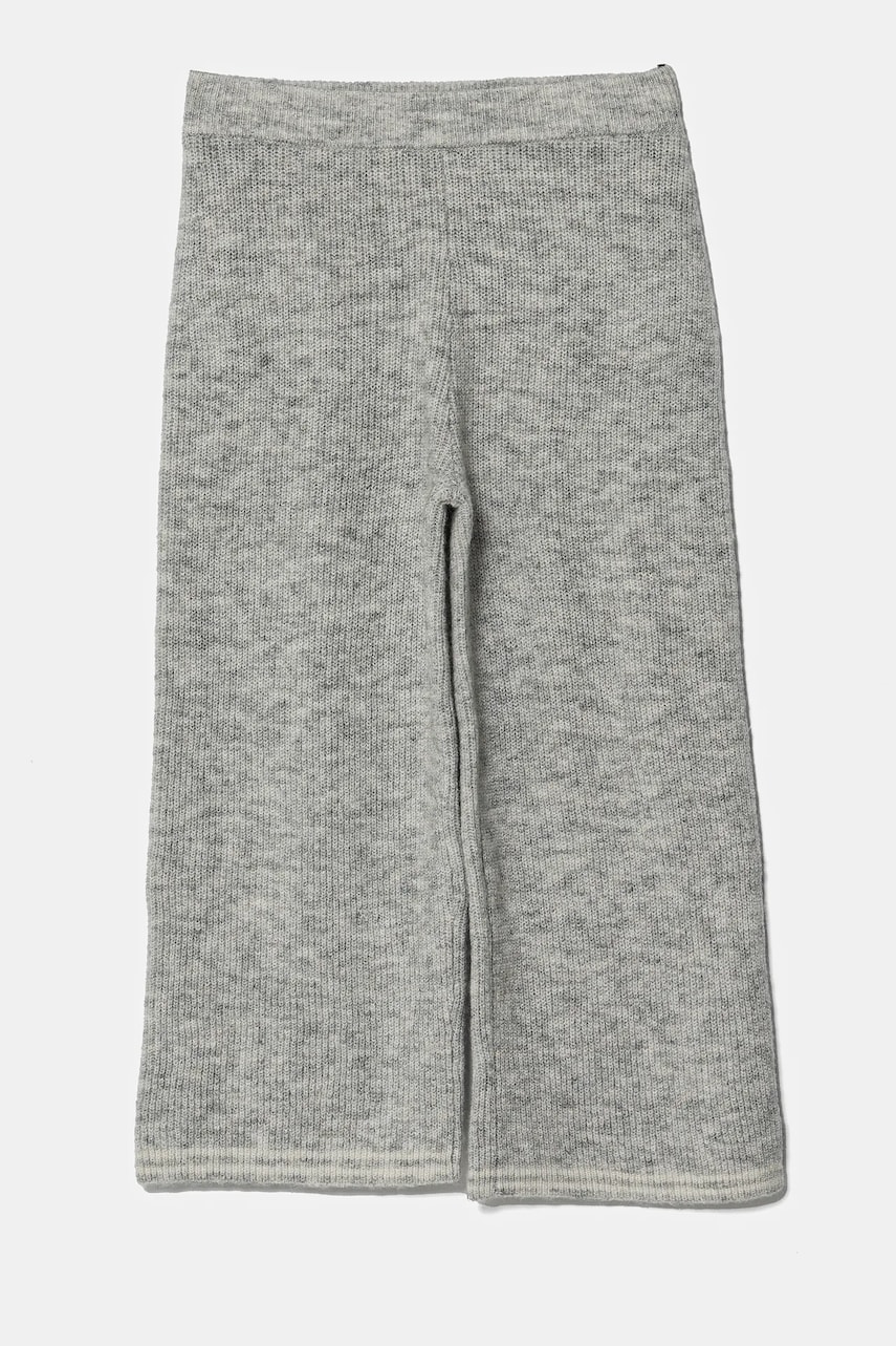 United Colors of Benetton pantaloni din amestec de lână pentru copii culoarea gri, cu imprimeu, 1EWBCF009 United Colors of Benetton pantaloni din amestec de lână pentru copii culoarea gri, cu imprimeu, 1EWBCF009