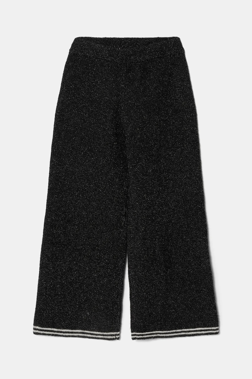 United Colors of Benetton pantaloni din amestec de lână pentru copii culoarea negru, cu imprimeu, 1EWBCF009