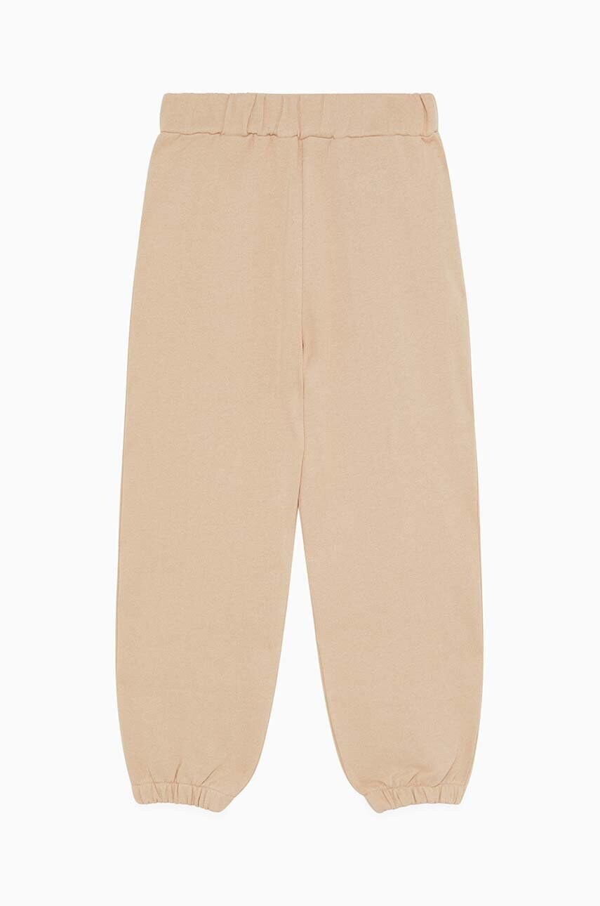 Levně Dětské bavlněné tepláky Patrizia Pepe J046 béžová barva, 7P0354