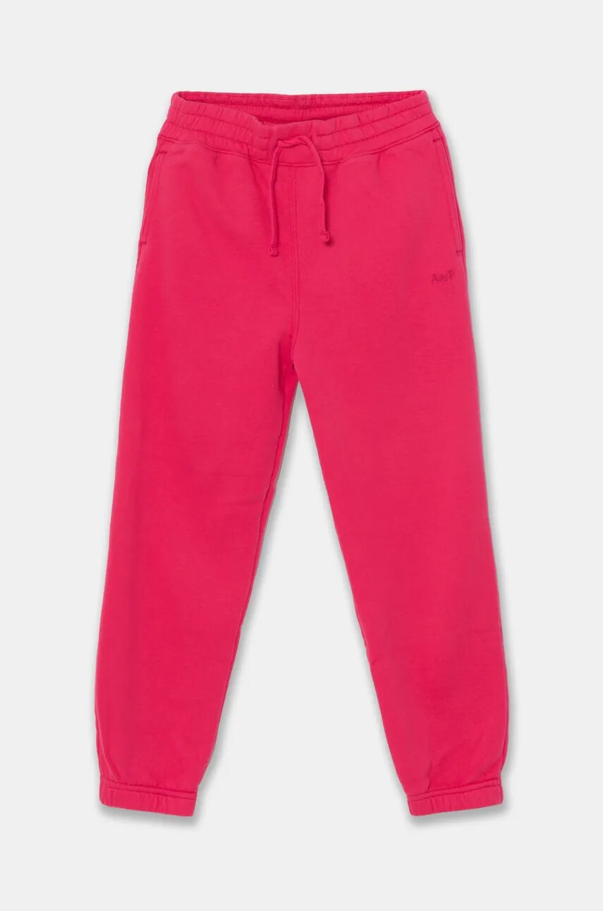 Abercrombie & Fitch pantaloni de trening pentru copii culoarea violet, melanj