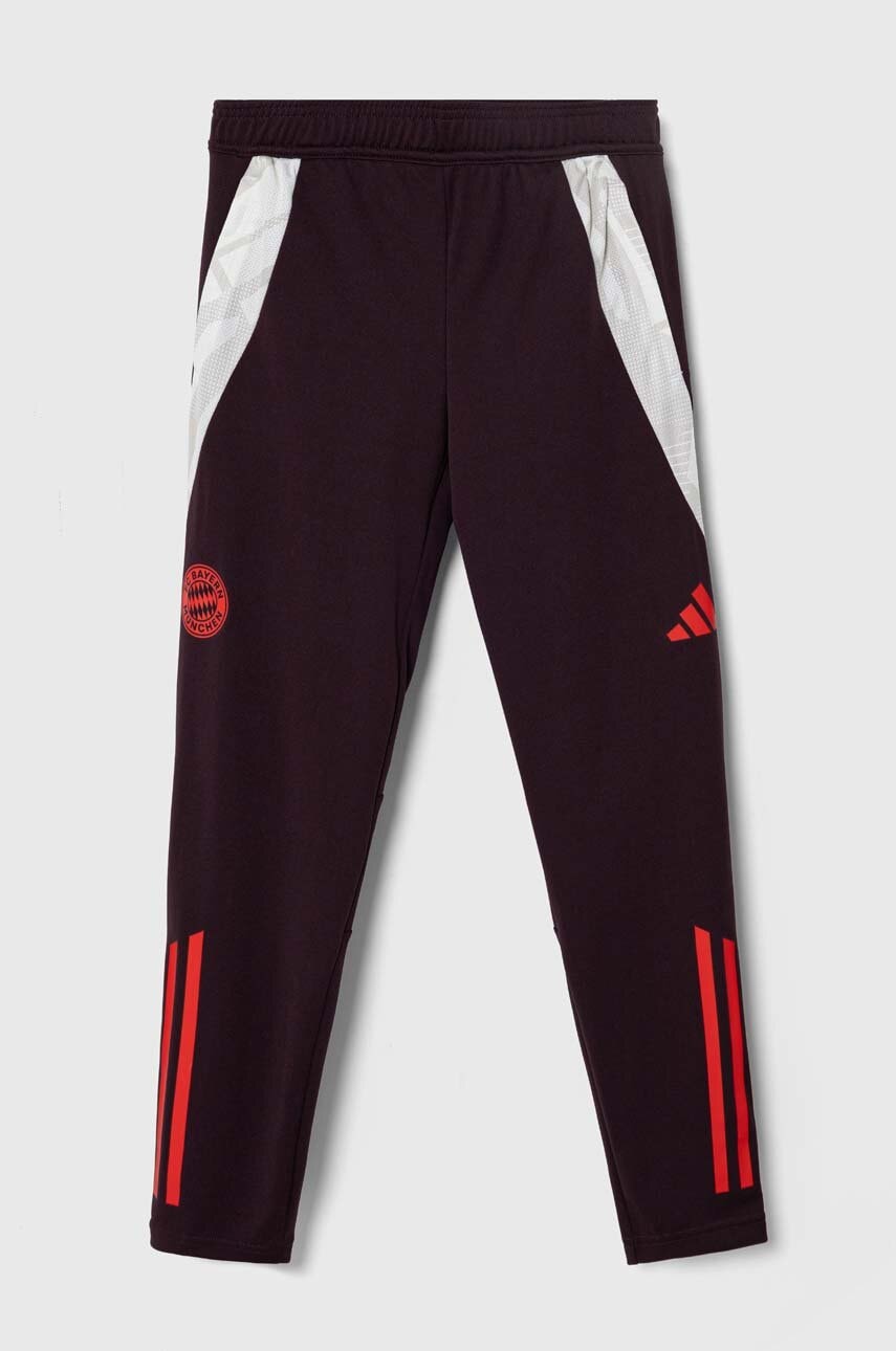Детские спортивные штаны adidas Performance FCB TR PNTY цвет бордовый с принтом IS9943 Детские спортивные штаны adidas Performance FCB TR PNTY цвет бордовый с принтом IS9943