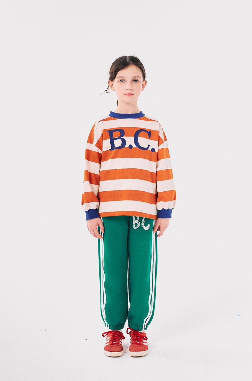 Bobo Choses pantaloni de trening din bumbac pentru copii culoarea verde, 224AC082