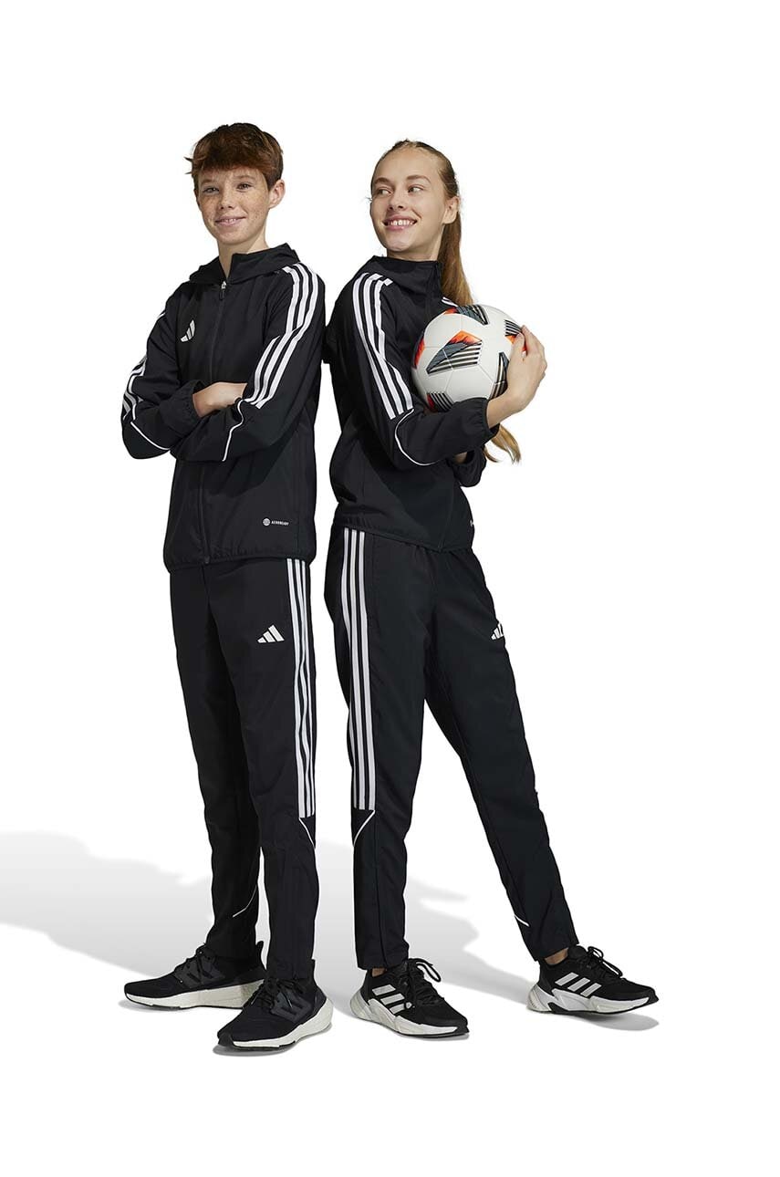 adidas Performance pantaloni de trening pentru copii TIRO23L WOVPNTY culoarea negru, cu imprimeu, IB5014 adidas Performance pantaloni de trening pentru copii TIRO23L WOVPNTY culoarea negru, cu imprimeu, IB5014