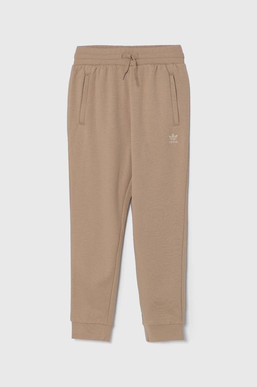 Дитячі спортивні штани adidas Originals PANTS колір бежевий однотонні IX5296 Дитячі спортивні штани adidas Originals PANTS колір бежевий однотонні IX5296