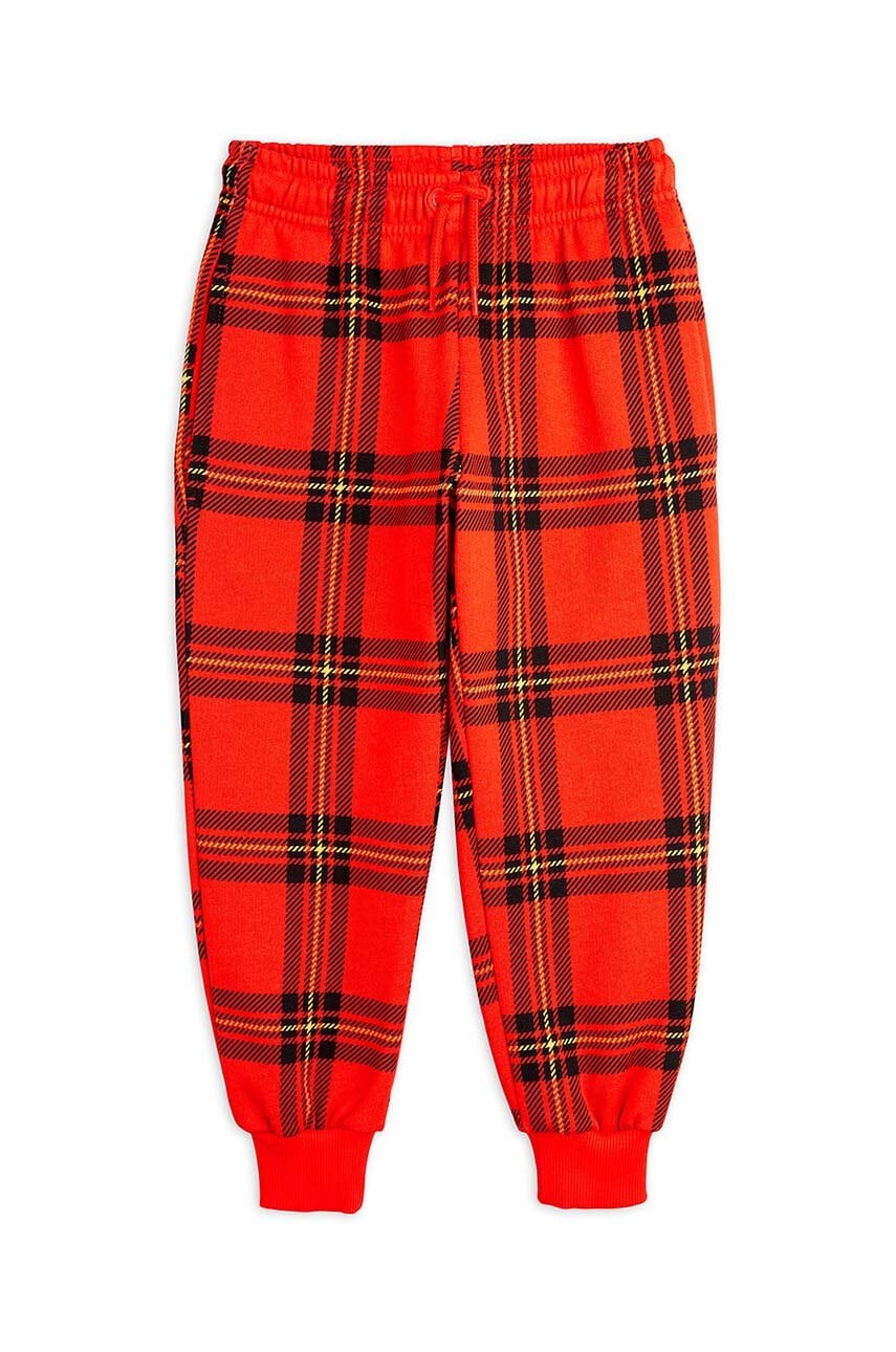 Mini Rodini pantaloni de trening din bumbac pentru copii culoarea rosu, modelator, 2473013842 Mini Rodini pantaloni de trening din bumbac pentru copii culoarea rosu, modelator, 2473013842