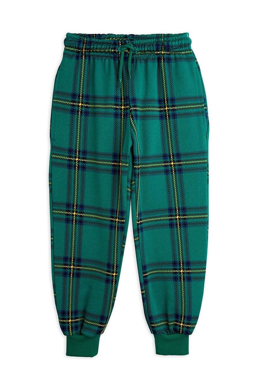 Mini Rodini pantaloni de trening din bumbac pentru copii culoarea verde, modelator, 2473013875 Mini Rodini pantaloni de trening din bumbac pentru copii culoarea verde, modelator, 2473013875