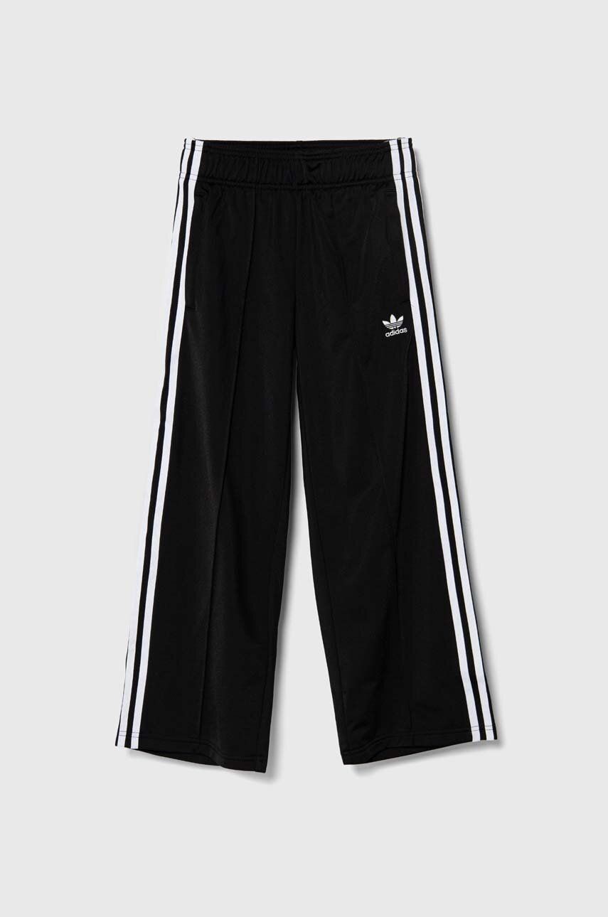 adidas Originals pantaloni de trening pentru copii WIDE PANTS culoarea negru, cu imprimeu, IX7632