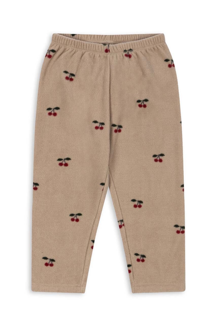 Детские спортивные штаны Konges Sløjd TAVI FLEECE PANTS GRS цвет коричневый с узором KS101300