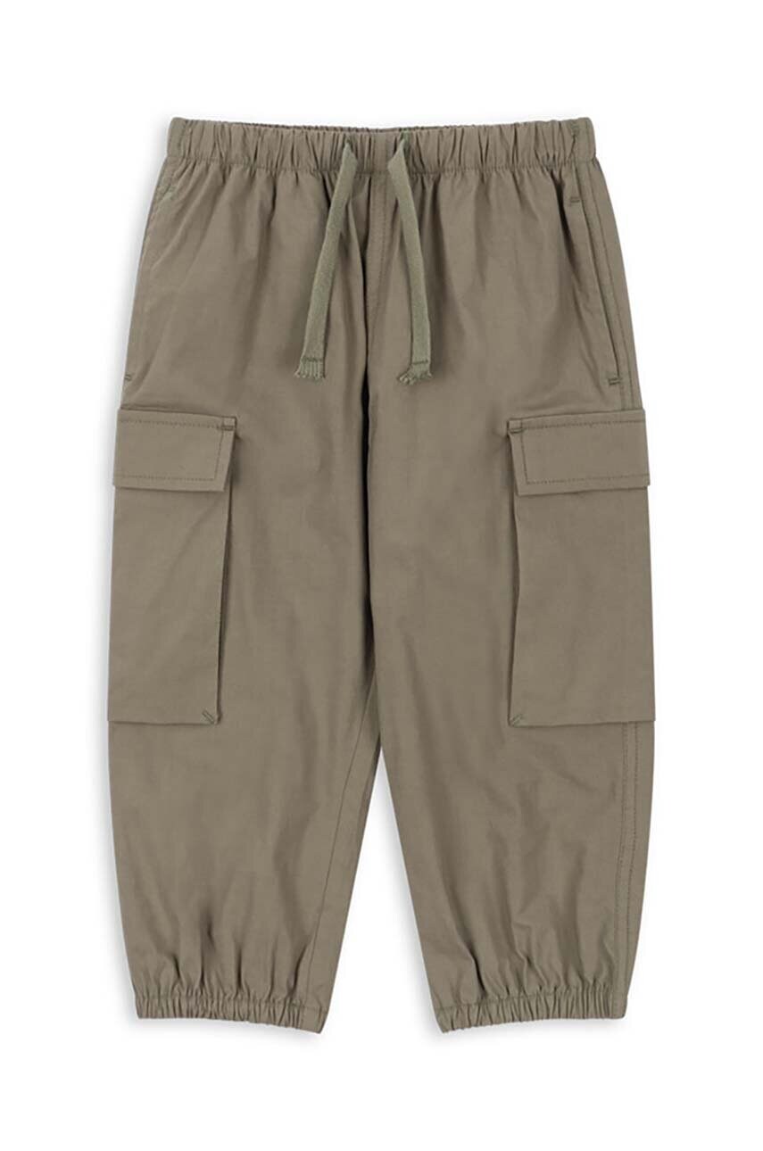 Konges Sløjd pantaloni copii PEPPE PANTS GOTS culoarea verde, neted, KS101641
