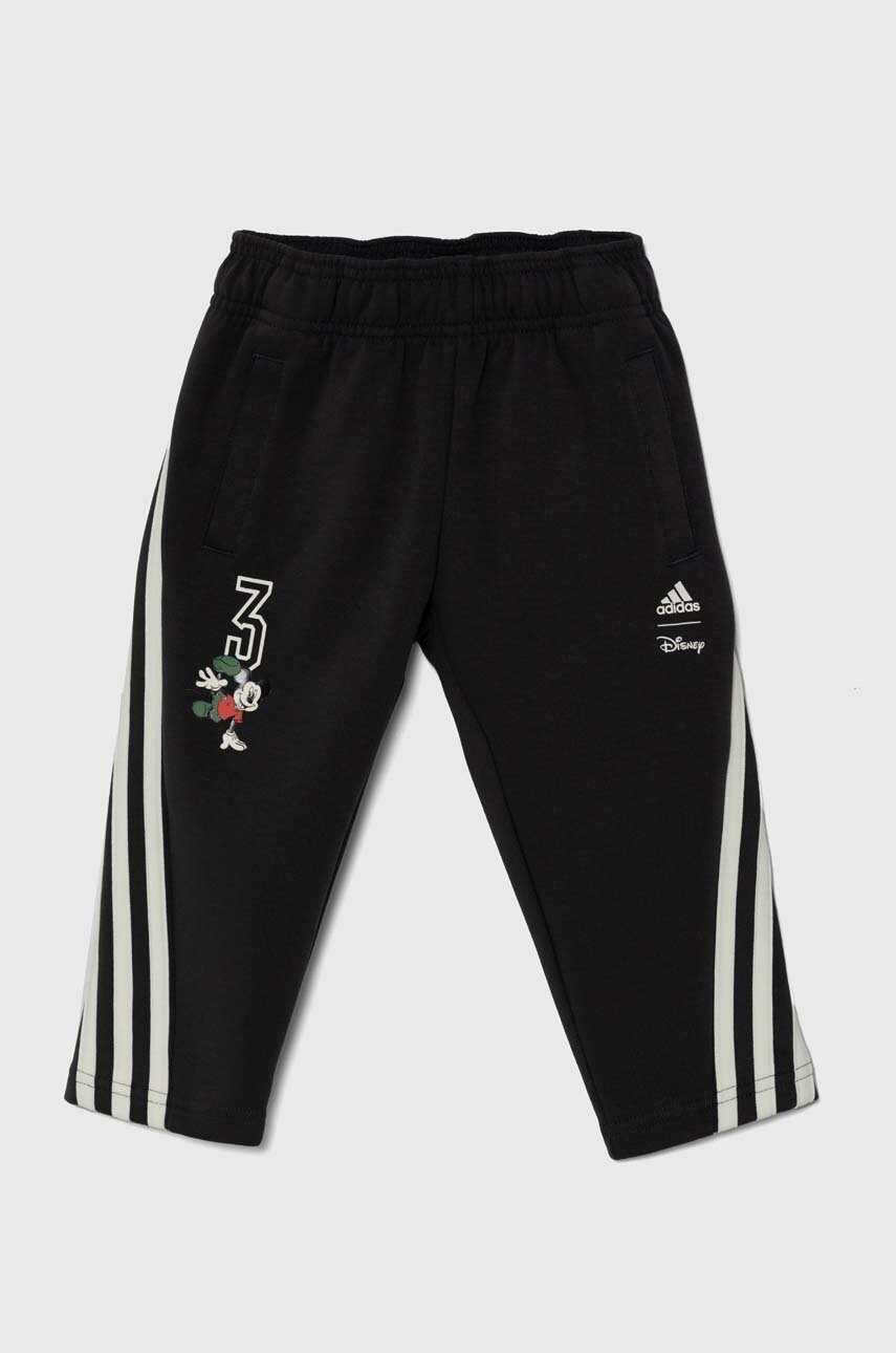 Детские спортивные штаны adidas LK DY MM PNT цвет чёрный с узором IV9627