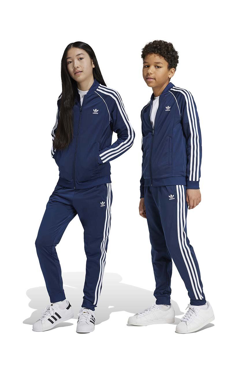 adidas Originals pantaloni de trening pentru copii SST TRACK PANTS culoarea albastru marin, cu imprimeu, IY7466