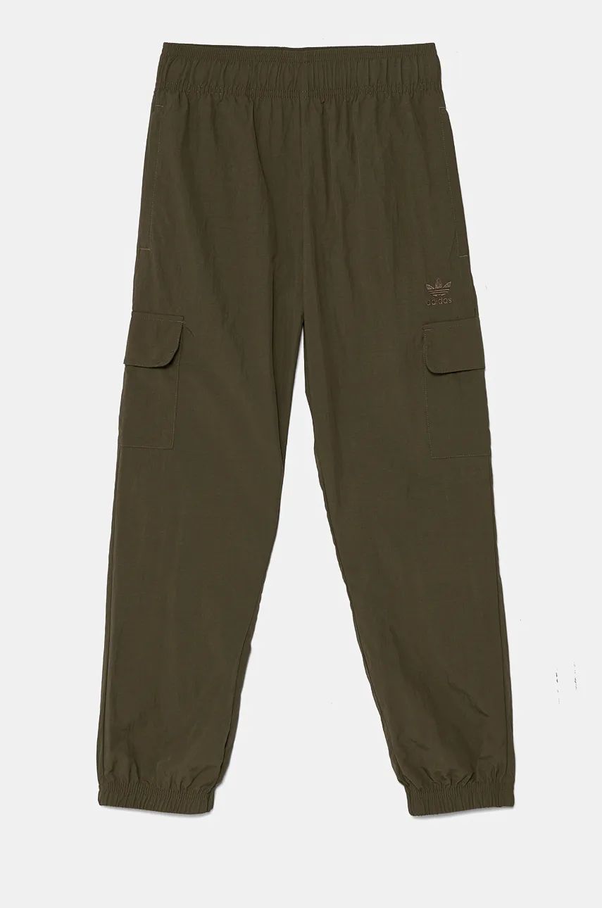 adidas Originals pantaloni de trening pentru copii CARGO PANTS culoarea verde, neted, IX7619