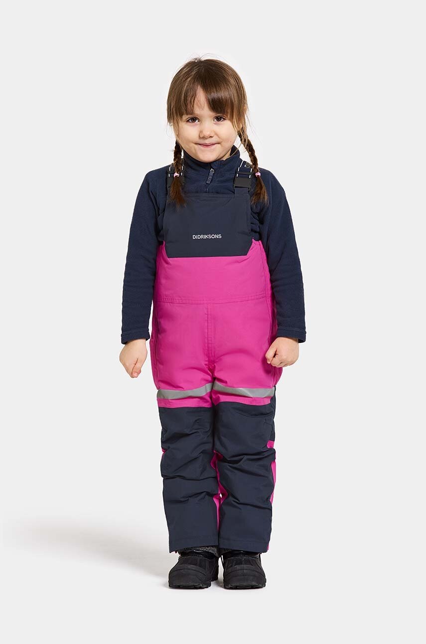 Didriksons pantaloni de schi pentru copii BJÄRVEN K BIB PANT culoarea roz, 505430