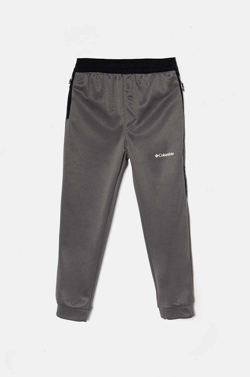 Columbia pantaloni de trening pentru copii Columbia Tech culoarea gri, neted, 2087511 Columbia pantaloni de trening pentru copii Columbia Tech culoarea gri, neted, 2087511