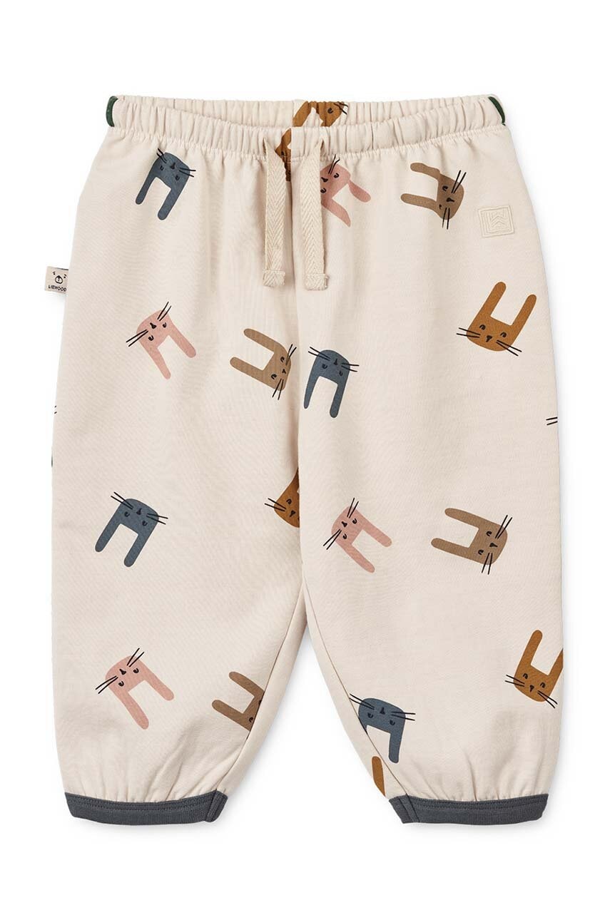 Дитячі спортивні штани Liewood Loup Baby Printed Sweatpants колір бежевий візерунок LW19475 Дитячі спортивні штани Liewood Loup Baby Printed Sweatpants колір бежевий візерунок LW19475