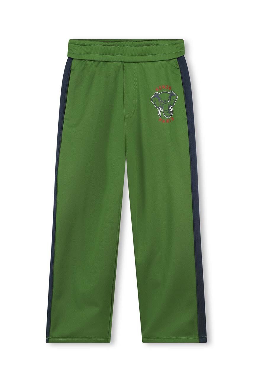 Детские брюки Kenzo Kids цвет зелёный с аппликацией K60716