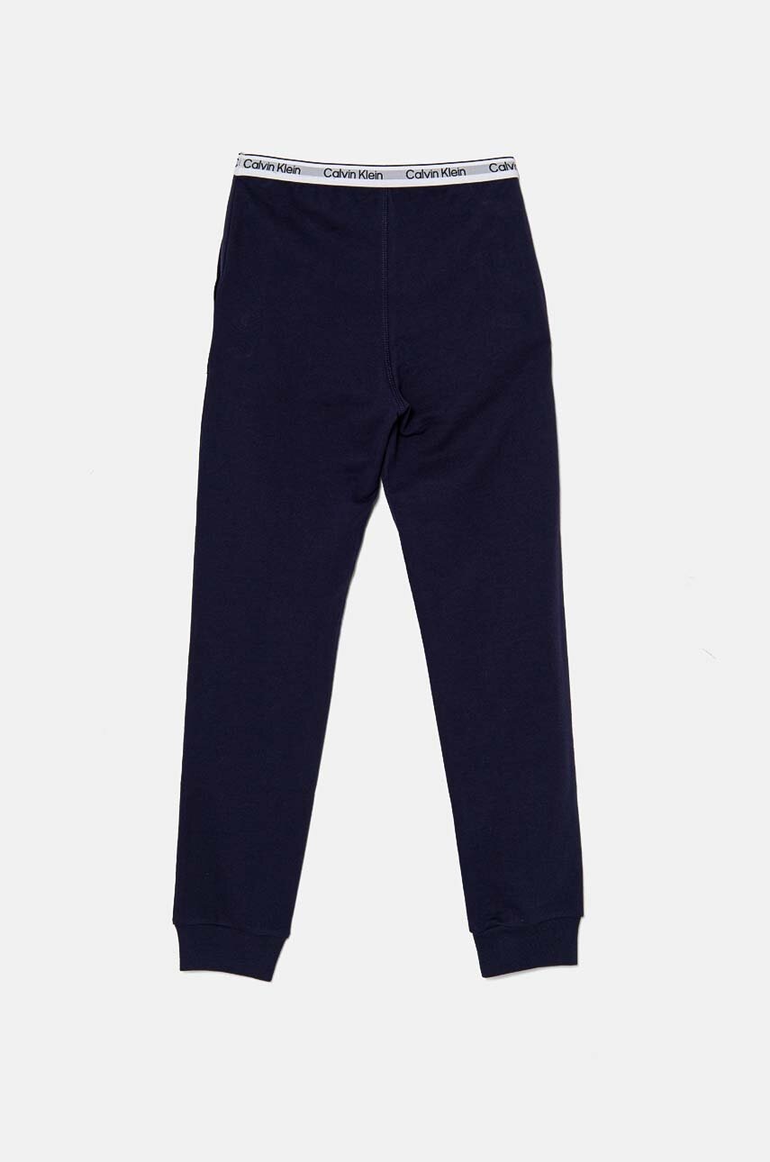 Детские хлопковые штаны Calvin Klein Underwear цвет синий однотонные KK0KK00110