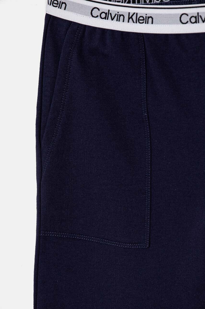 Calvin Klein Underwear gyerek pamut melegítőnadrág sötétkék, sima, KK0KK00110 termék 2. képe