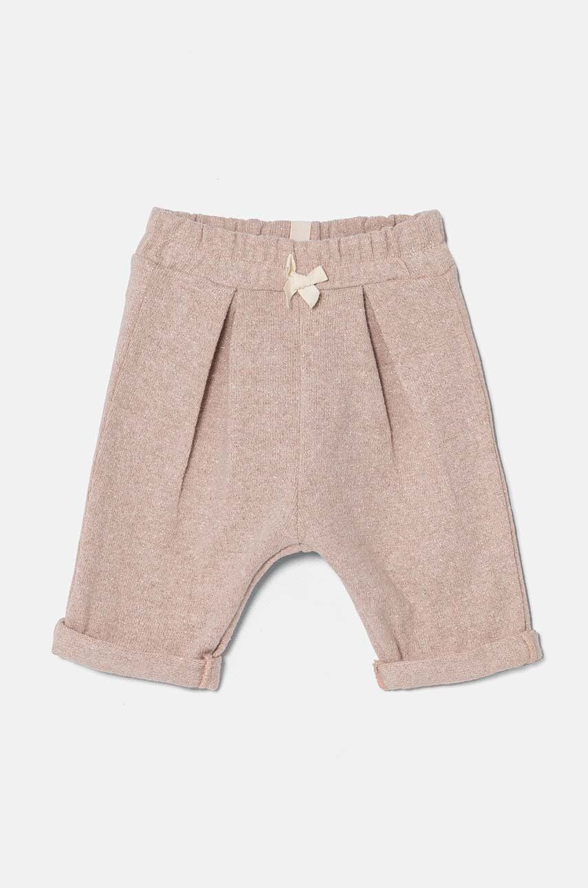 United Colors of Benetton pantaloni bebe culoarea bej, neted, 3JEKAF01U