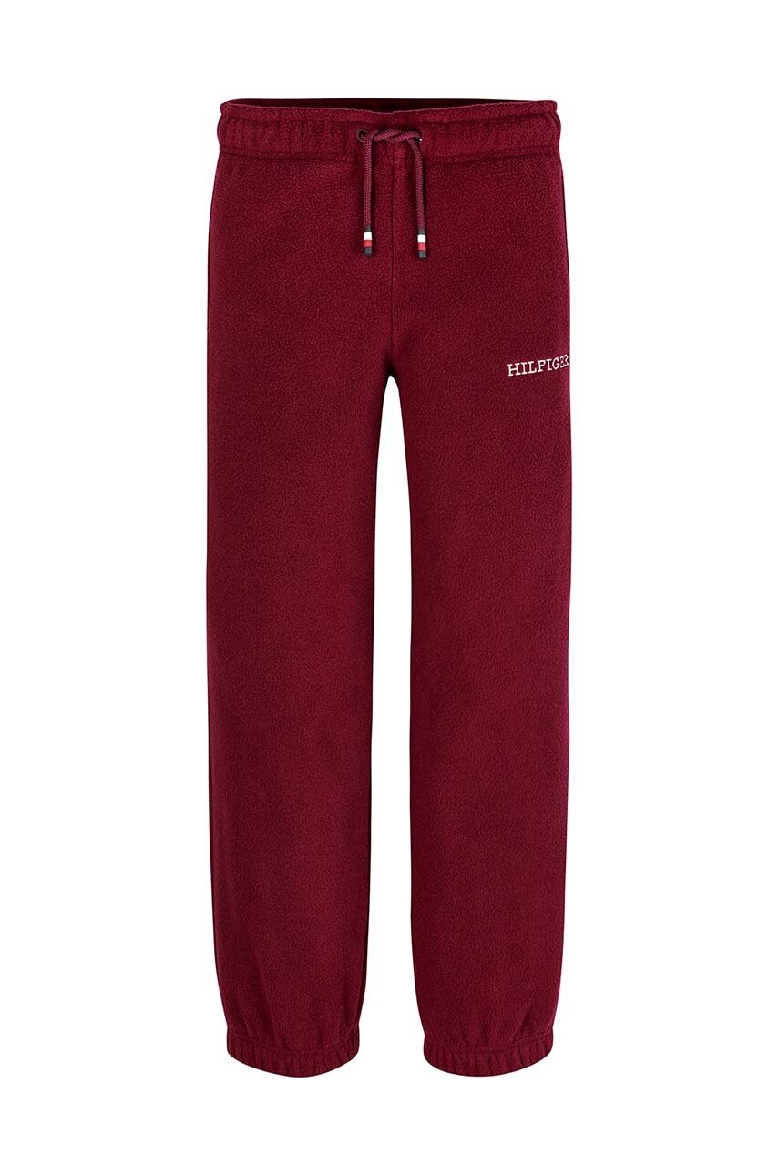 Детские спортивные штаны Tommy Hilfiger U POLAR FLEECE SWEATPANTS цвет бордовый однотонные KS0KS00583