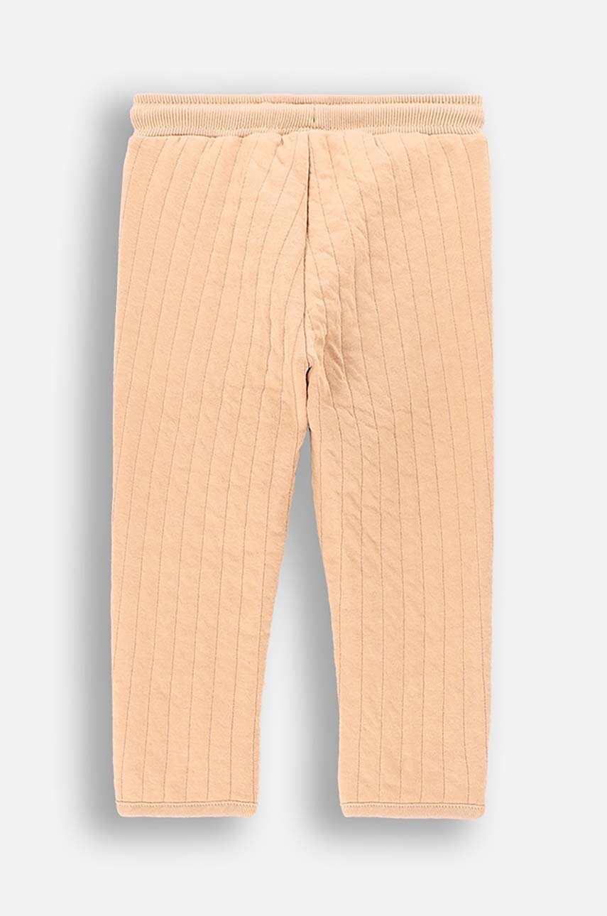 Детские спортивные штаны Coccodrillo цвет бежевый однотонные SMILE BOY NEWBORN