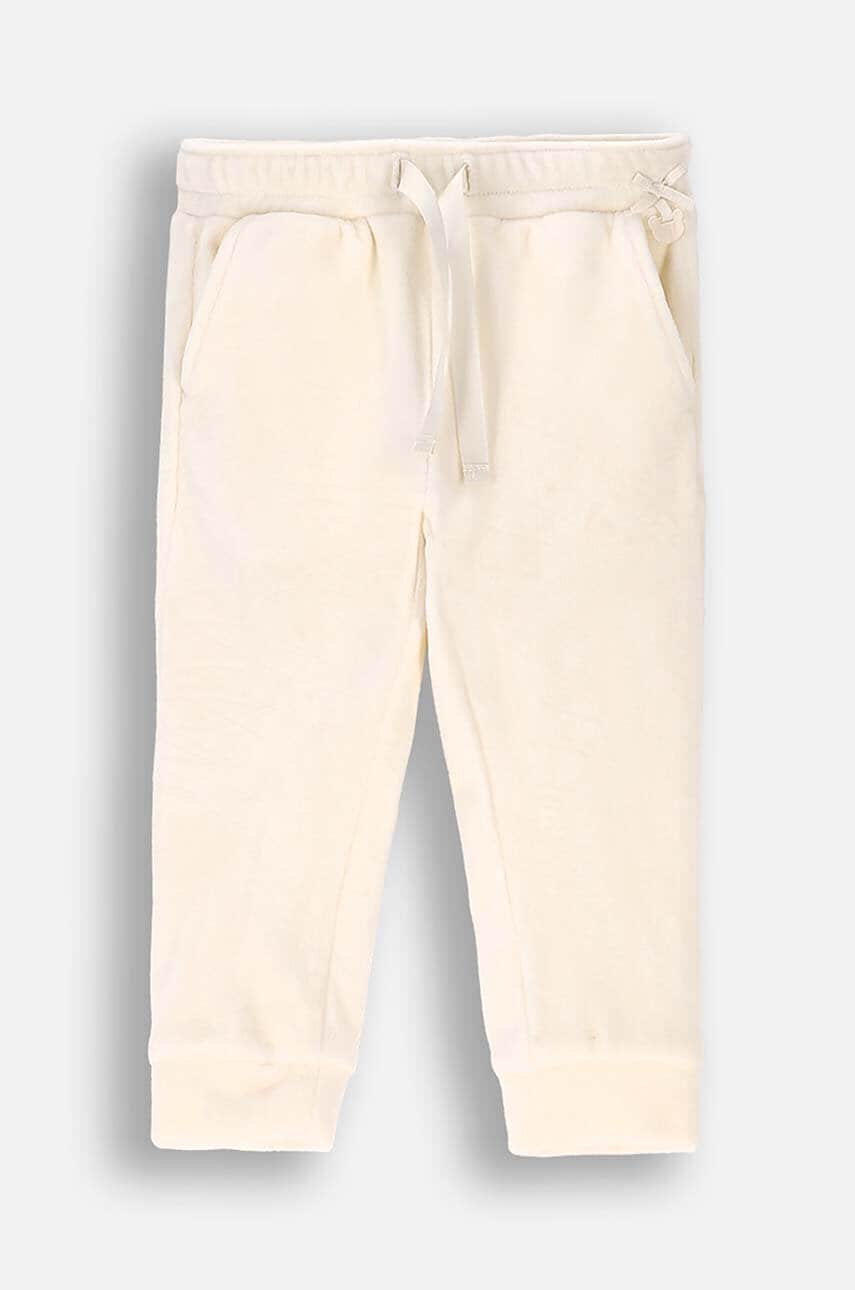 Coccodrillo pantaloni de trening pentru copii culoarea bej, neted, CUTE GIRL NEWBORN
