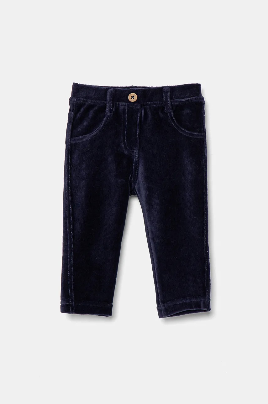 United Colors of Benetton pantaloni bebe culoarea albastru marin, neted, 4DZBAE003
