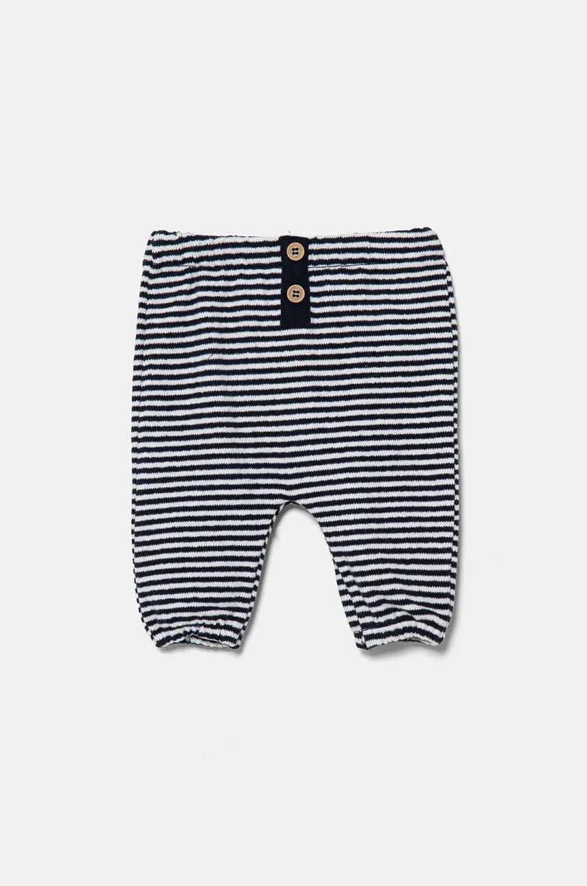 United Colors of Benetton pantaloni bebe culoarea albastru marin, modelator, 3KZMAF01Z United Colors of Benetton pantaloni bebe culoarea albastru marin, modelator, 3KZMAF01Z