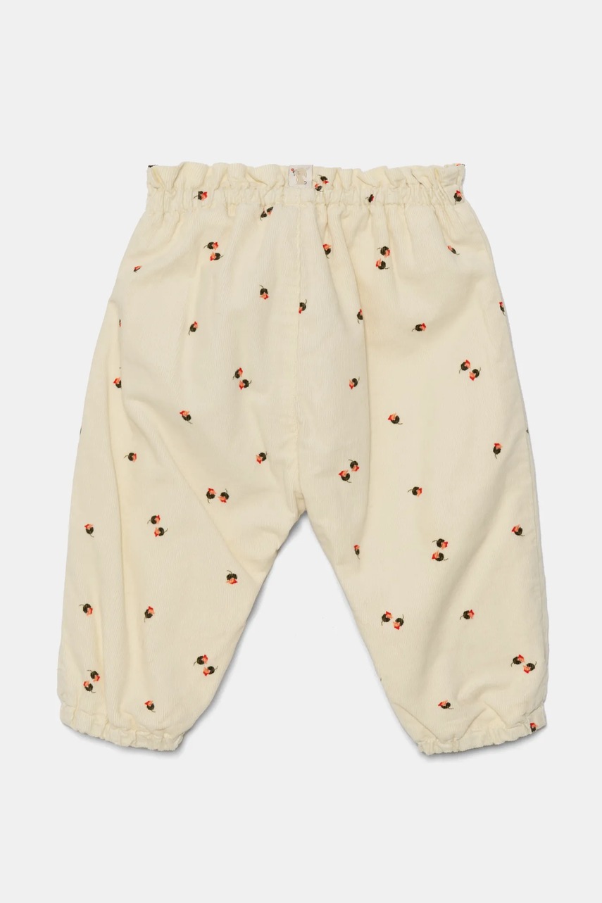 Хлопковые штаны для младенцев United Colors of Benetton цвет бежевый с узором 40CYAF01D