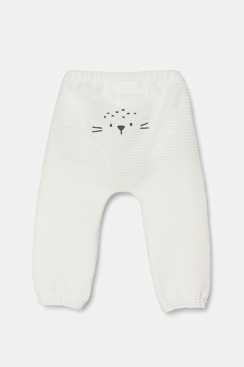 United Colors of Benetton pantaloni bebe culoarea alb, neted, 3MCDAF020 United Colors of Benetton pantaloni bebe culoarea alb, neted, 3MCDAF020