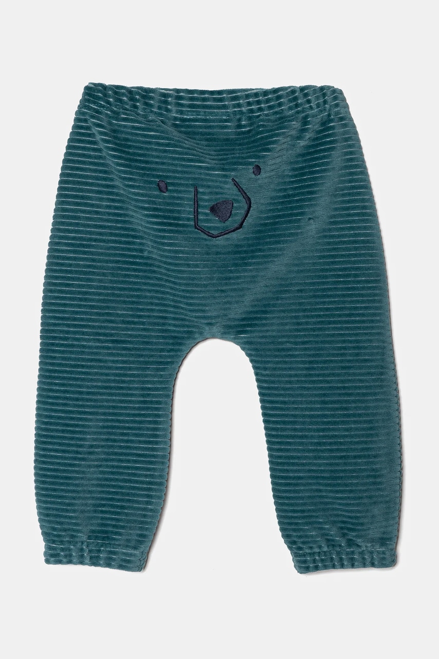 United Colors of Benetton pantaloni bebe culoarea verde, neted, 3MCDAF020