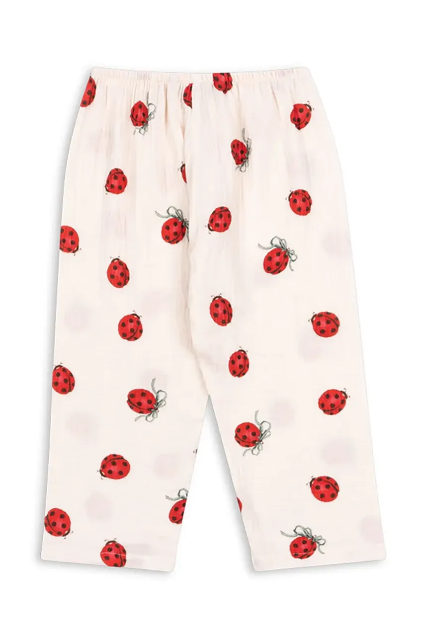 Otroške Bombažne Hlače Konges Sløjd COCO LADYBUG PANTS GOTS Bež Barva, KS102214