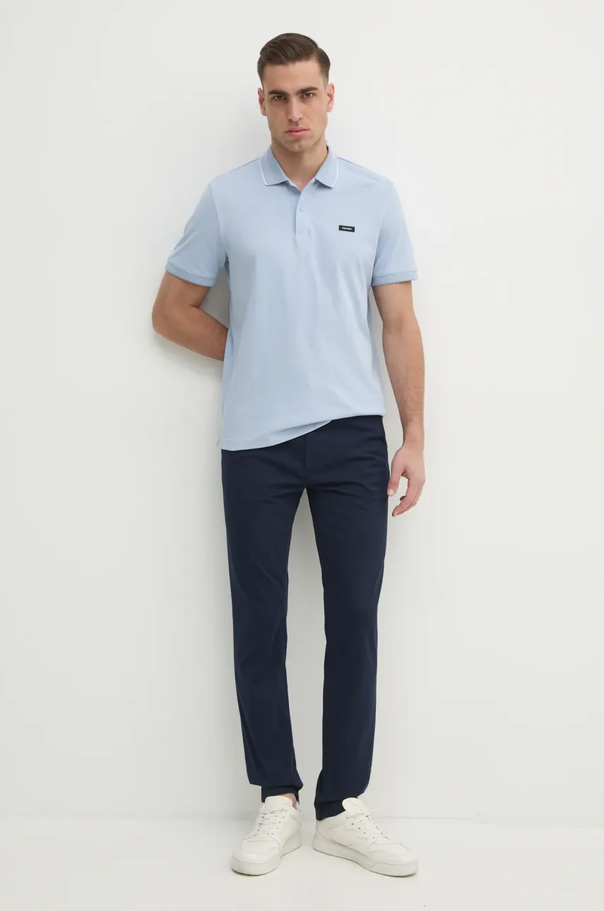 Брюки Calvin Klein мужские цвет синий облегающие K10K113696 Брюки Calvin Klein мужские цвет синий облегающие K10K113696