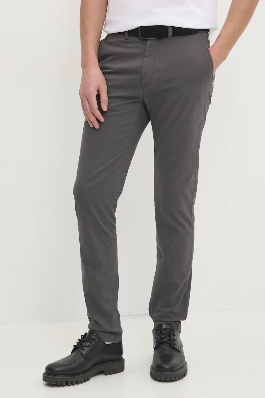 Levně Kalhoty Calvin Klein pánské, černá barva, přiléhavé, K10K113696
